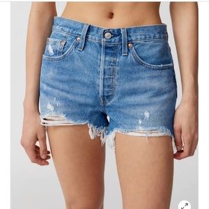 Levi's Premium 501 HIGH RISE distressed SHORTS